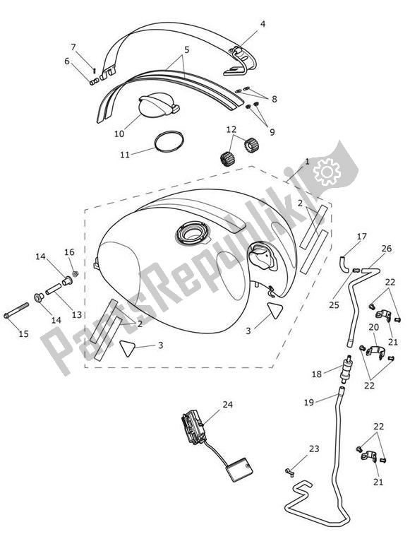 Tutte le parti per il Serbatoio Di Carburante del Triumph Scrambler 1200 XE UP TO AC 8498 2019 - 2021