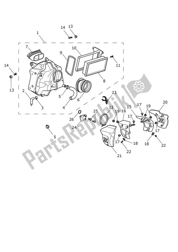 All parts for the Airbox (airfilter) of the Triumph Scrambler 1200 XE From AC 8499 2019 - 2021