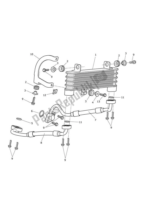 All parts for the Oil Cooling of the Triumph Speed Triple S From VIN 735438 1050 2016 - 2018