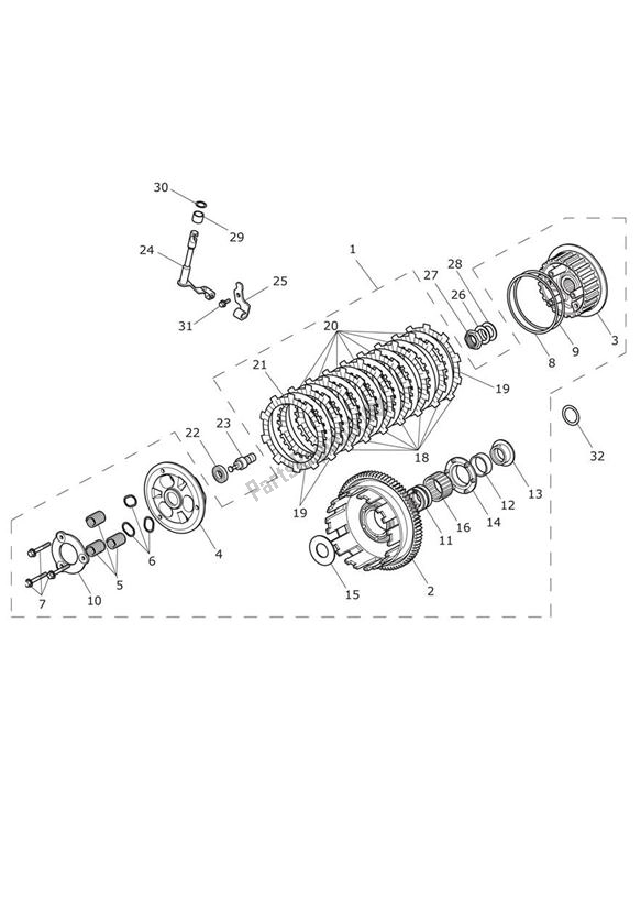 Todas las partes para Embrague de Triumph Daytona 675 From VIN 564948 2017 - 2018