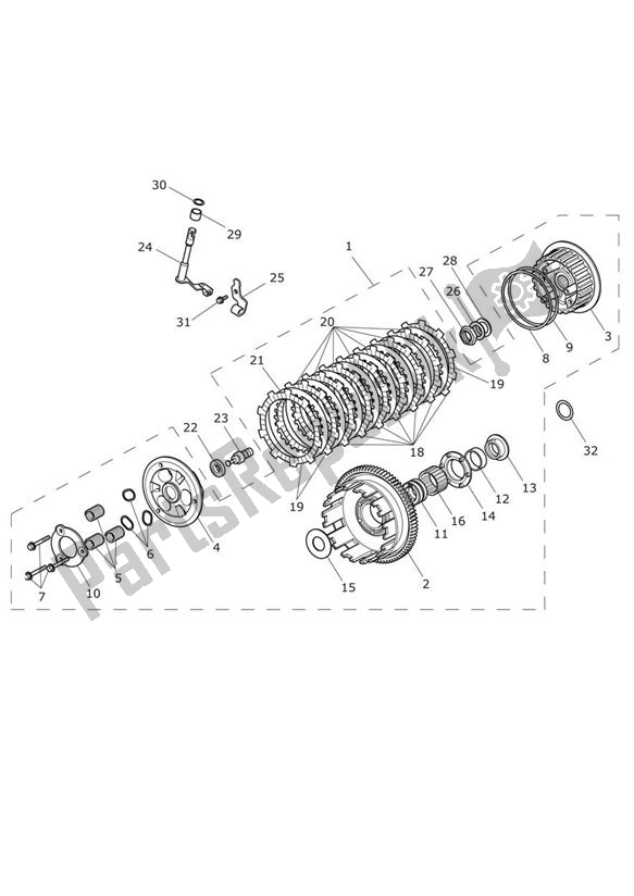 All parts for the Clutch of the Triumph Daytona R From VIN 564948 675 2017 - 2018