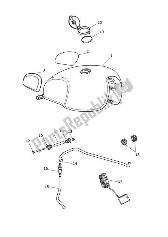 Toutes les pièces pour le Fueltank Bud Ekins du Triumph Bonneville T 100 UP TO VIN AC 5926 +budekins 865 2002 - 2016