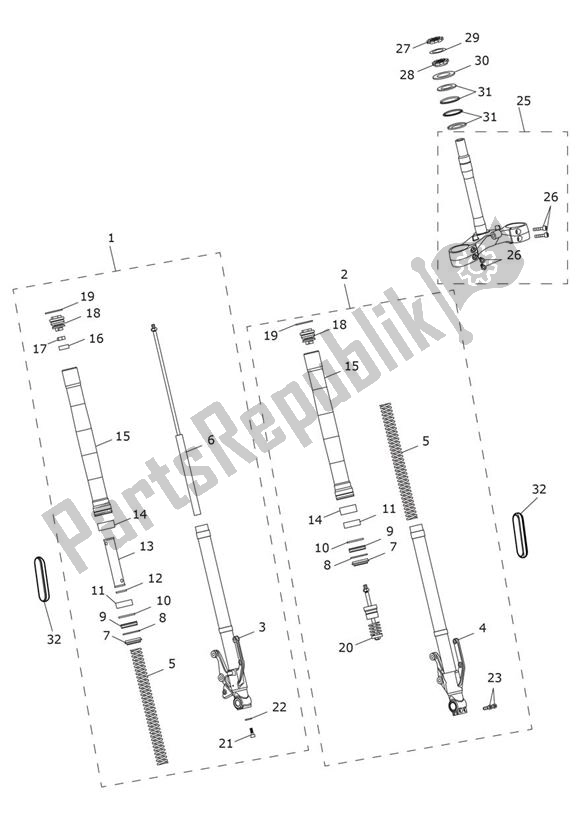 Tutte le parti per il Sospensioni Anteriori del Triumph Trident 660 2020 - 2024