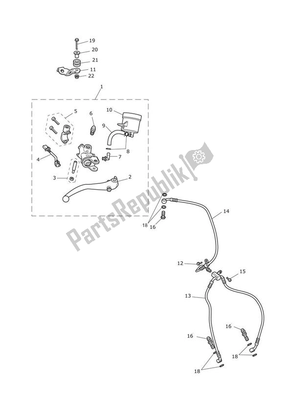All parts for the Master Cylinder Assy Front of the Triumph Speed Triple R UP TO VIN 735436 1050 2012 - 2016