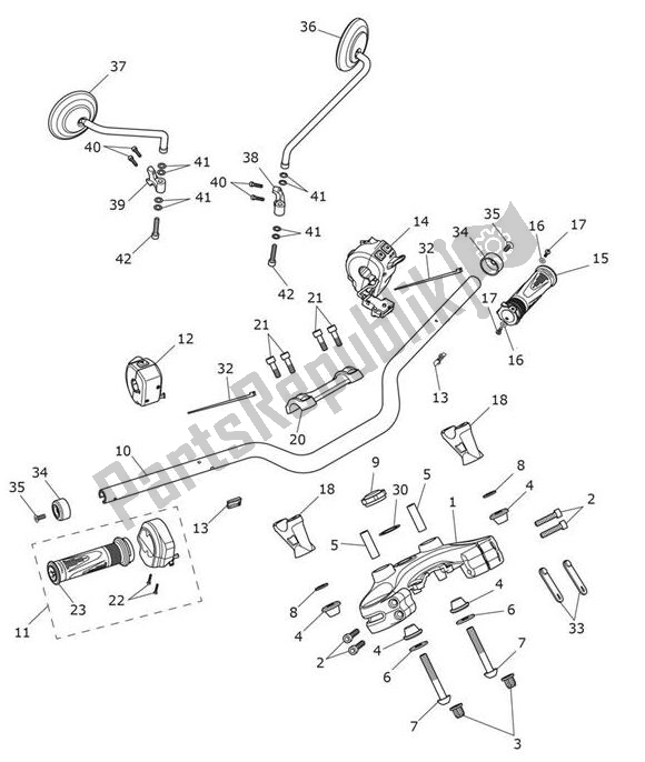 All parts for the Handlebar Switch of the Triumph Scrambler 1200 XC UP TO AE 9097 2019 - 2020