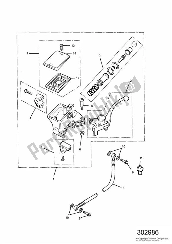 All parts for the Clutch Control of the Triumph Sprint 900 Carburator 885 1991 - 1998