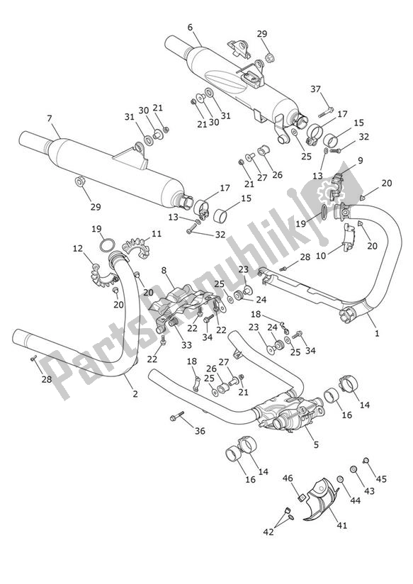 Tutte le parti per il Scarico del Triumph Bonneville T 120 Black From AD 0139 +DGR 1200 2016 - 2021