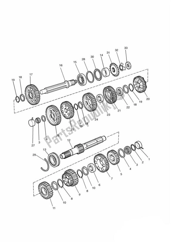 Tutte le parti per il Gears Up To Engine 107968 del Triumph Trophy From VIN 29156 1215 2018 - 2021