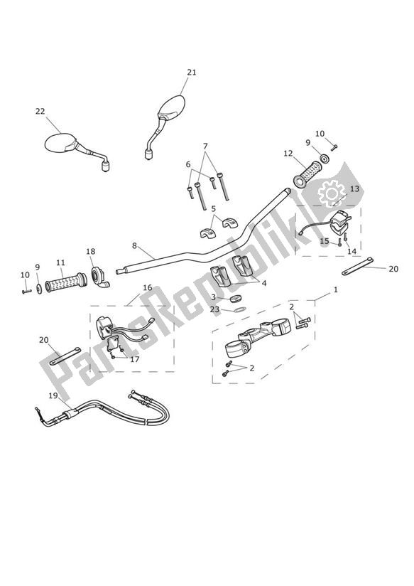 All parts for the Handlebar Switch of the Triumph Tiger 800 2010 - 2020