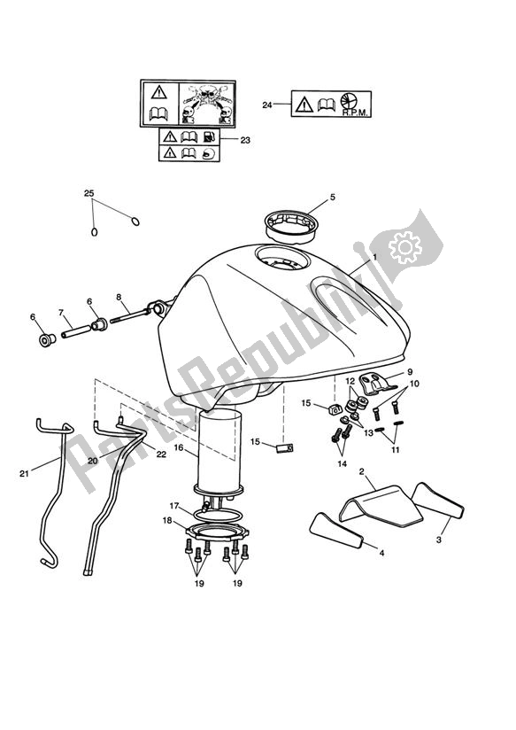 Wszystkie części do Zbiornik Paliwa Triumph Street Triple R UP TO VIN 560476 675 2008 - 2012