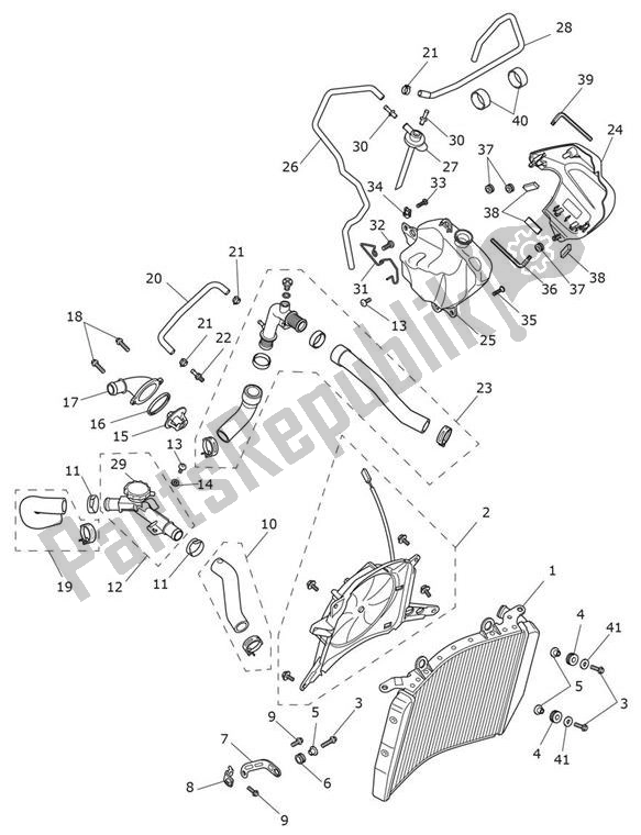 Todas as partes de Resfriamento do Triumph Speed Triple 1200 RS 1160 2021 - 2024