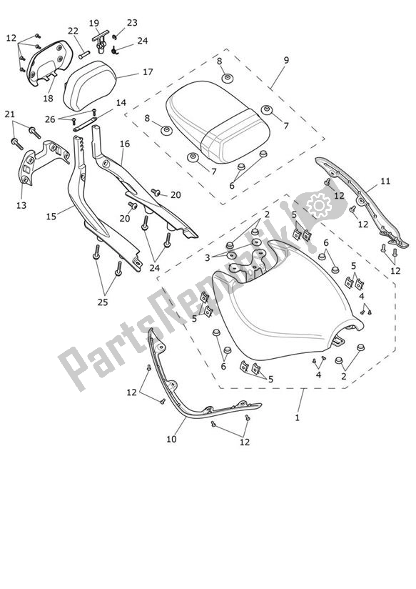 Todas las partes para Seats de Triumph Rocket 3 GT 2458 2020 - 2024