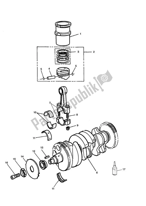 Wszystkie części do Crank Shaft Connecting Rod Piston Triumph Speed Triple Carburator 885 1994 - 1997