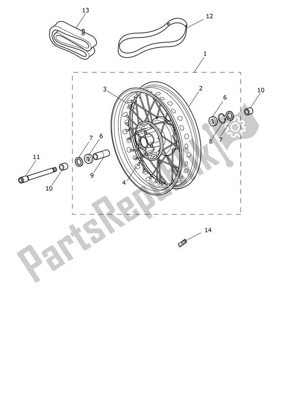 Todas as partes de Roda Da Frente do Triumph Thruxton RS 1200 2020 - 2024