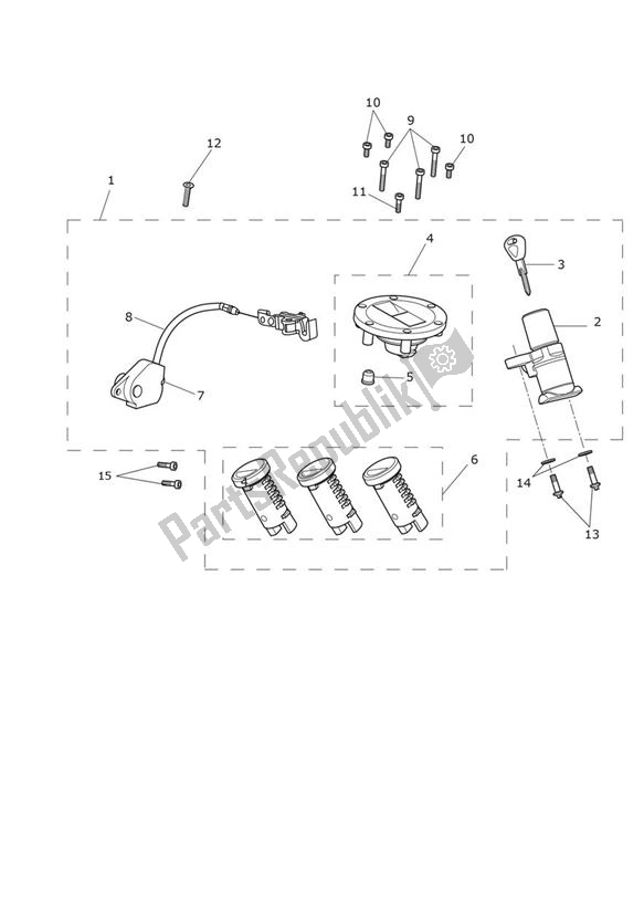 All parts for the Lockset Ignition - Explorer Xrx of the Triumph Explorer XRX 1215 2015 - 2018
