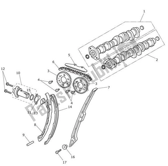 All parts for the Camshafts Timing Chain of the Triumph Tiger XR From VIN 855532 1215 2018 - 2020