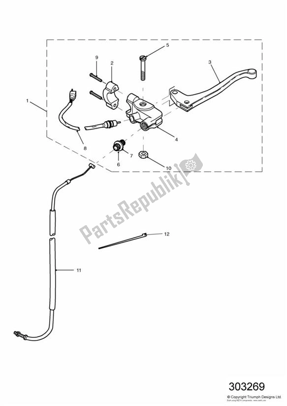 Wszystkie części do Clutch Control Up To Vin 186150 Triumph Sprint RS 955 From VIN 139277 2002 - 2004