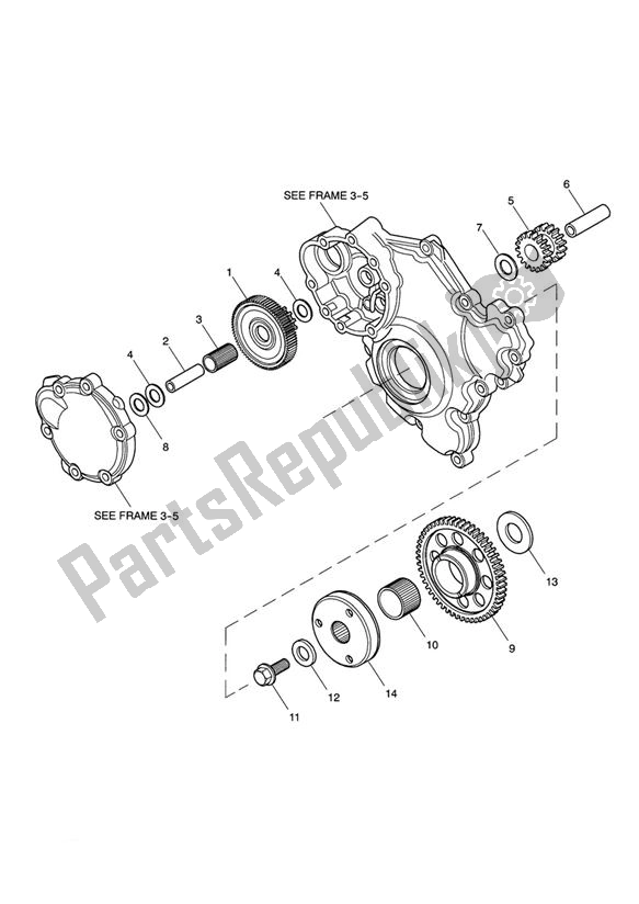 Todas as partes de Sprag Clutch Up To Engine 491323 do Triumph Speed Triple 1050 From VIN 461332 2005 - 2010