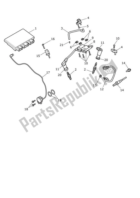 All parts for the Engine Management - Speed Twin 900 of the Triumph Speed Twin 900 2019 - 2021