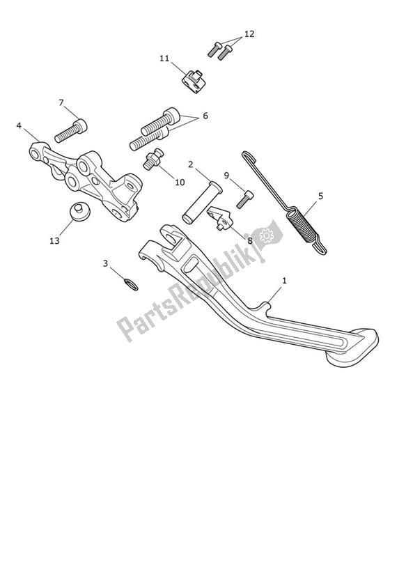 Todas as partes de Descanso Lateral do Triumph Tiger 900 Rally 888 2020 - 2024