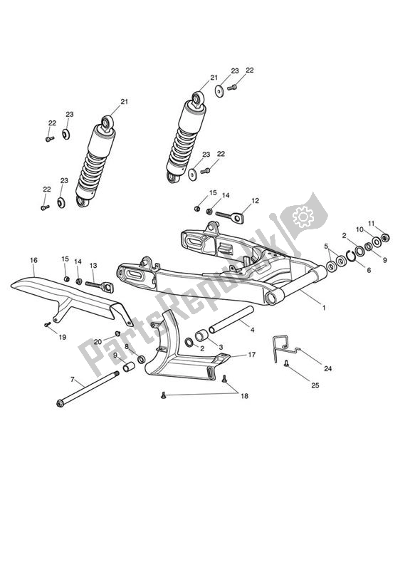 All parts for the Swingarm Rear Suspension Unit of the Triumph Thunderbird Commander 1699 2014 - 2016