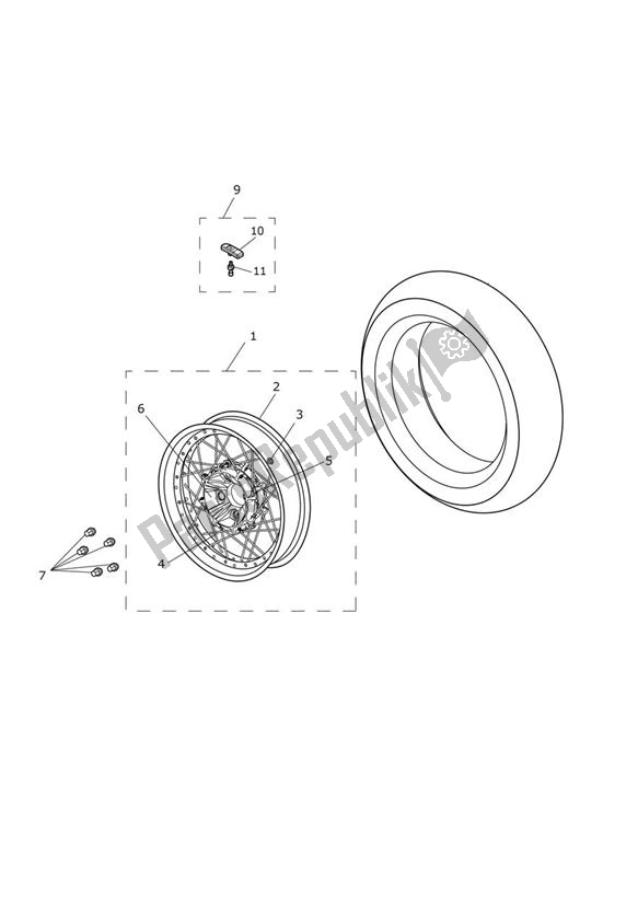 Wszystkie części do Rear Wheel - Explorer Xca Triumph Explorer XCA 1215 2015 - 2017