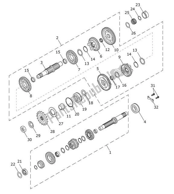 All parts for the Gears of the Triumph Bobber UP TO AC 1195 1200 2017 - 2018