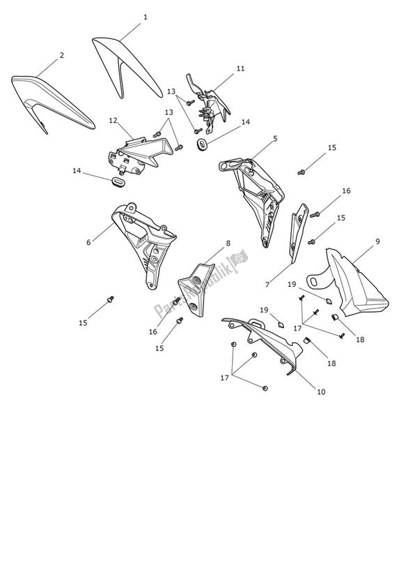 All parts for the Fairing Laterally of the Triumph Street Triple R From VIN 982752 765 2021 - 2024