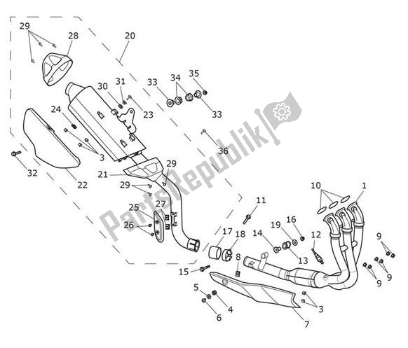 Toutes les pièces pour le échappement du Triumph Tiger Sport From VIN 750470 1050 2021 - 2024