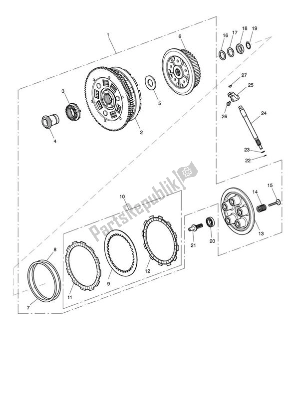 All parts for the Clutch of the Triumph Thunderbird Commander 1699 2014 - 2016