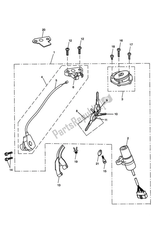 All parts for the Lockset Ignition From Vin343681 of the Triumph Rocket III 2294 2004 - 2012