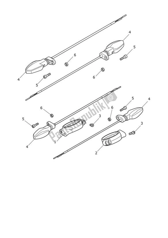All parts for the Indicator Standard of the Triumph Rocket 3 GT 2458 2020 - 2024