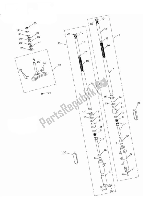 Wszystkie części do Przednie Zawieszenie Triumph Thunderbird 1600 & 1700 1597 2009 - 2015