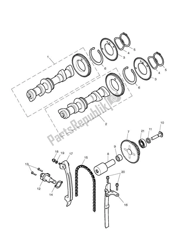 Todas las partes para Camshafts de Triumph Scrambler EFI UP TO 2015 865 2008 - 2016