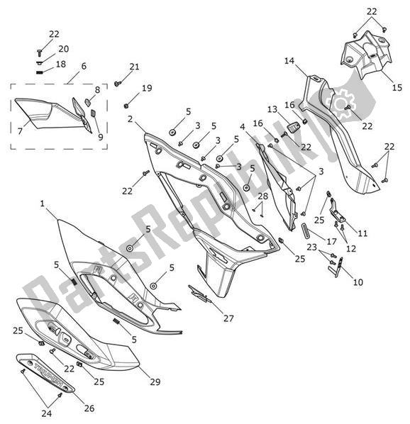 All parts for the Fairing Right of the Triumph Tiger 1200 XR 1215 2018 - 2020