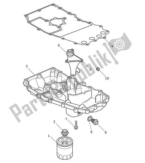 All parts for the Oil Sump of the Triumph Speed Triple RS From VIN 867601 1050 2018 - 2020