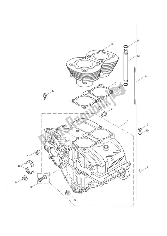 All parts for the Crankcase T100 Up To Engine221608 (& 229407 Up To 230164) of the Triumph Bonneville & T 100 Carburator 865 2001 - 2015