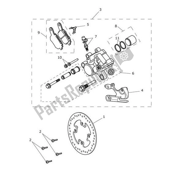 All parts for the Break Rear of the Triumph Tiger XR From VIN 855532 1215 2018 - 2020
