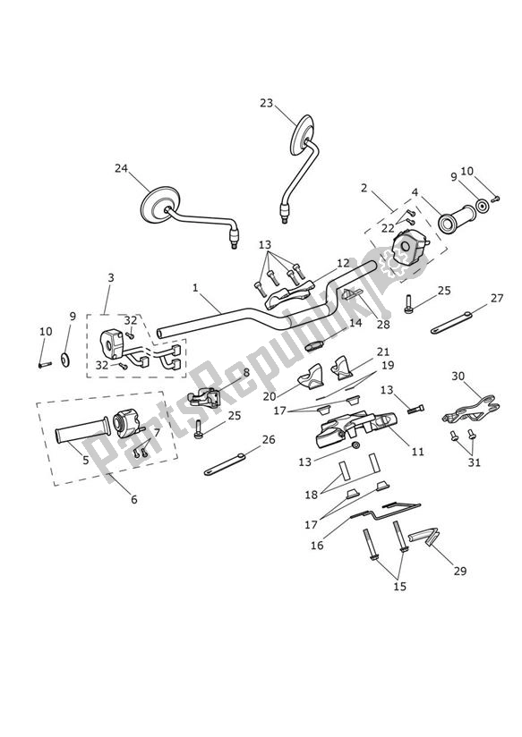 All parts for the Handlebar Switch of the Triumph Scrambler 900 From 2022 2022 - 2024