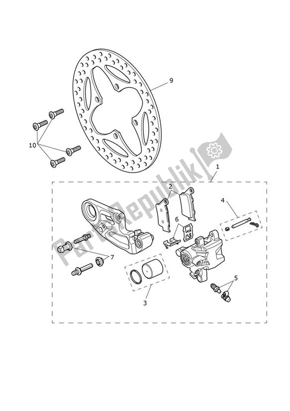 Tutte le parti per il Break Rear del Triumph Tiger 1200 GT 1215 2022 - 2024