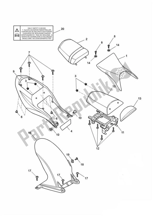 Wszystkie części do Fairing Rear Triumph Daytona 600 & 650 599 2003 - 2005