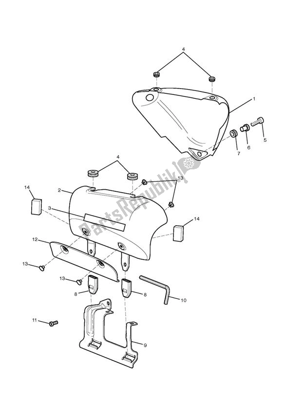 All parts for the Fairing Laterally of the Triumph Scrambler EFI UP TO 2015 865 2008 - 2016