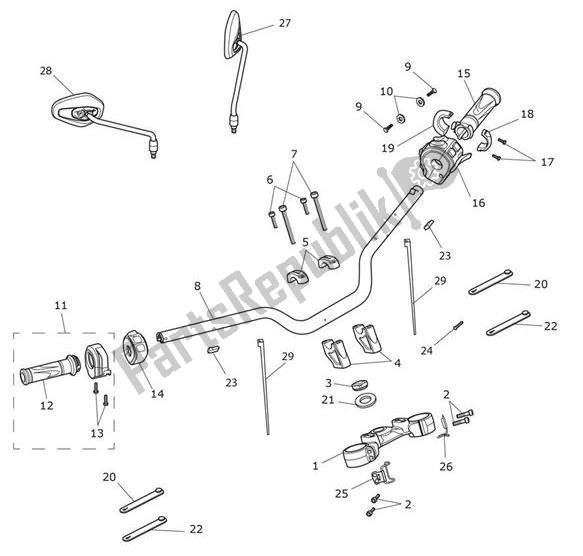 All parts for the Handlebar Switch of the Triumph Tiger XRT From VIN 855532 1215 2018 - 2021