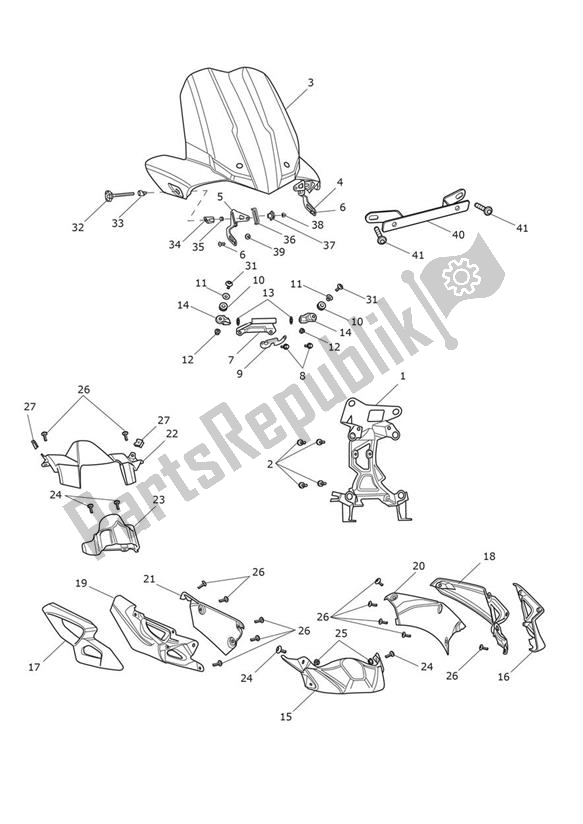 Todas las partes para Cockpit de Triumph Tiger XRT UP TO VIN 855531 1215 2015 - 2017