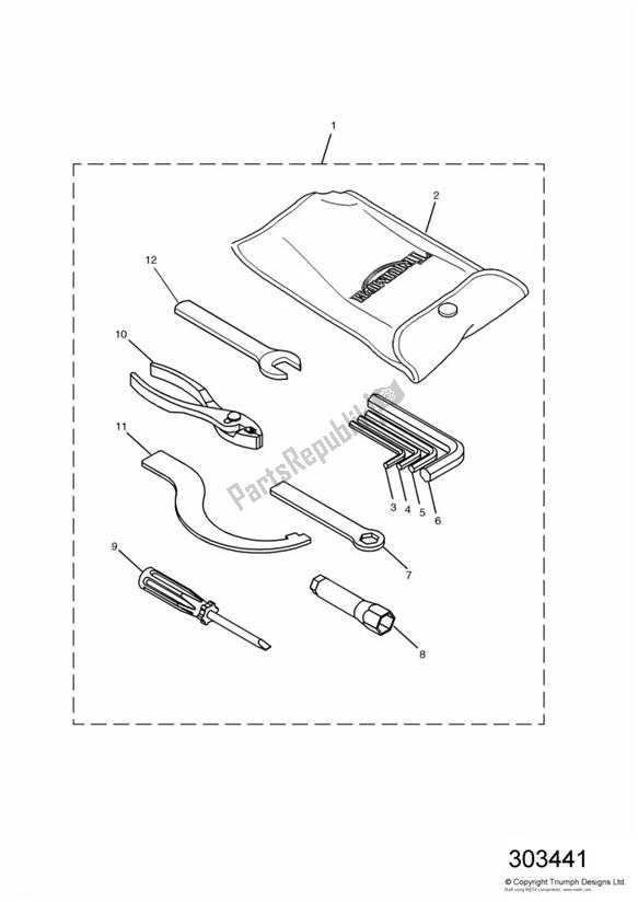 Alle onderdelen voor de Toolkit van de Triumph Sprint ST 955I UP TO VIN 139276 1999 - 2001