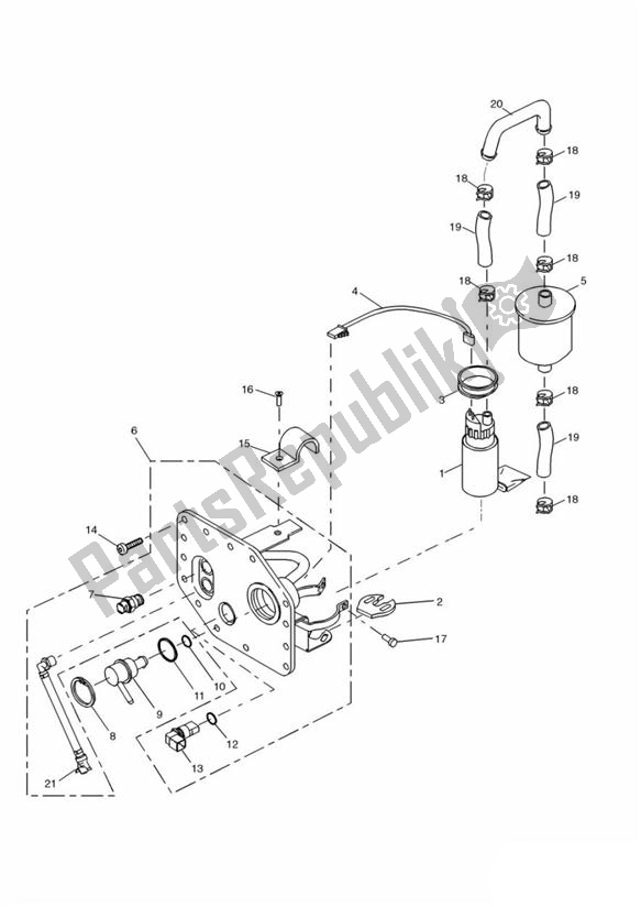 Toutes les pièces pour le Fuel Pump Up To Vin 207554 du Triumph Sprint ST 955I From VIN 139277 2002 - 2004