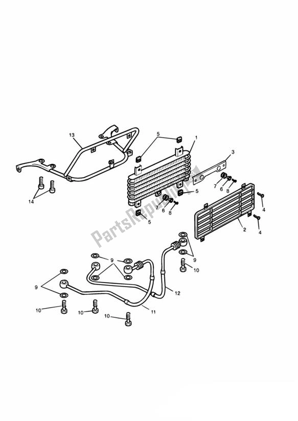 All parts for the Oil Cooling 3 Zyl Up To 035802 of the Triumph Trophy From VIN 29156 1215 2018 - 2021