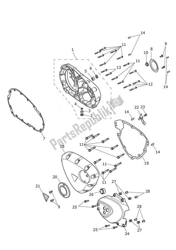 Toutes les pièces pour le Couvert De Moteur du Triumph Thruxton RS 1200 2020 - 2024
