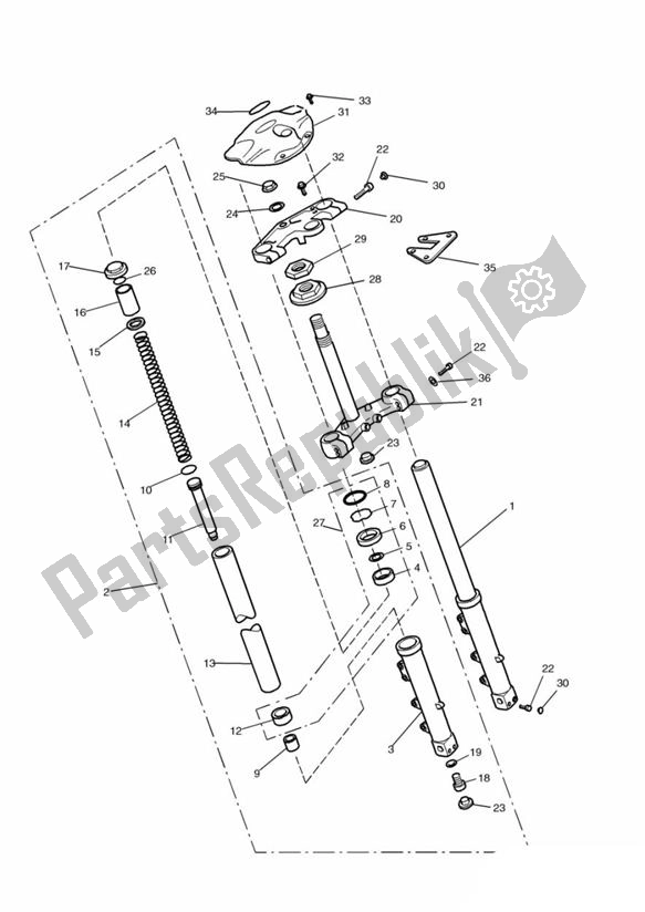 All parts for the Front Suspension From 095083 (ausser 096152-098479) of the Triumph Trophy From VIN 29156 1215 2018 - 2021