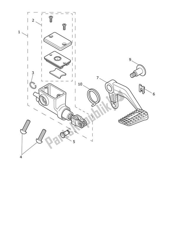 Alle onderdelen voor de Master Cylinder Assy Rear van de Triumph Rocket 3 R 2458 2020 - 2024